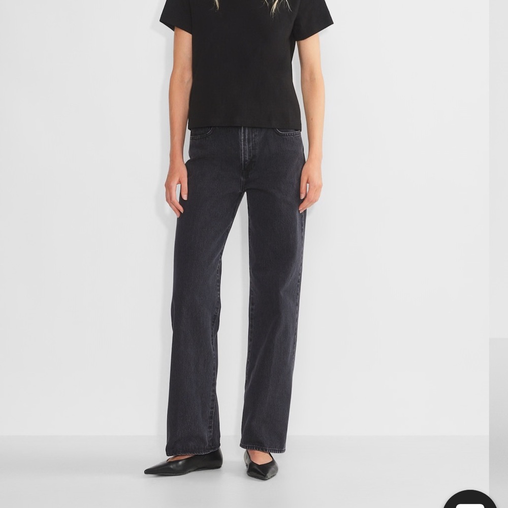 Aritzia Denim Forum Farrah Black Wide Leg Jeans
